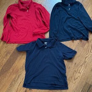Lands' End Kids Polo Shirt Set - Red and Navy interlock polo